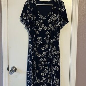 Floral Navy Blue Dress